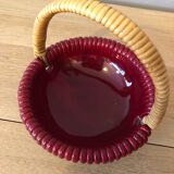 Ceramic and rattan basket