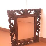 Old mirror carved wooden frame