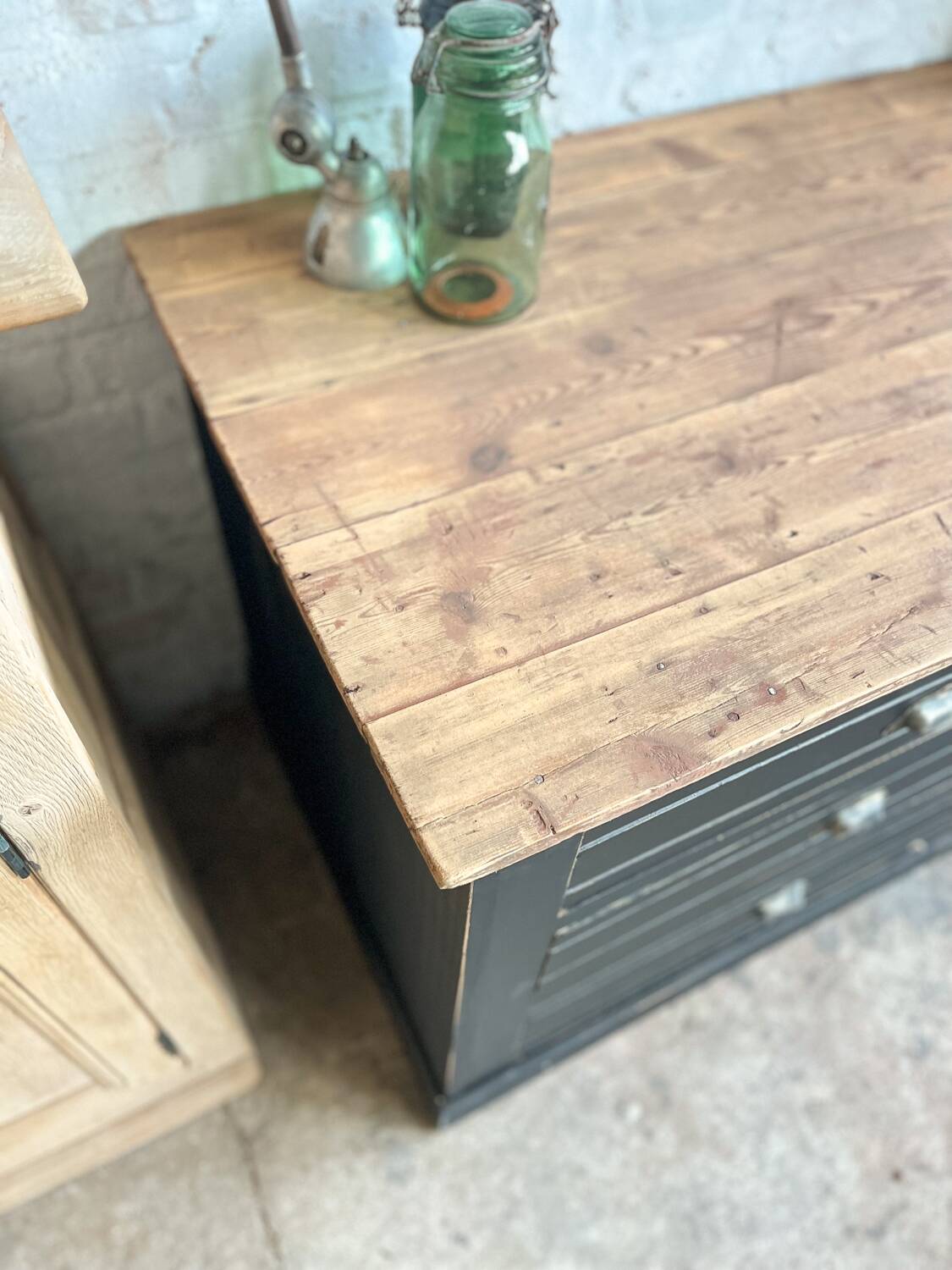 Old trade furniture with black patina