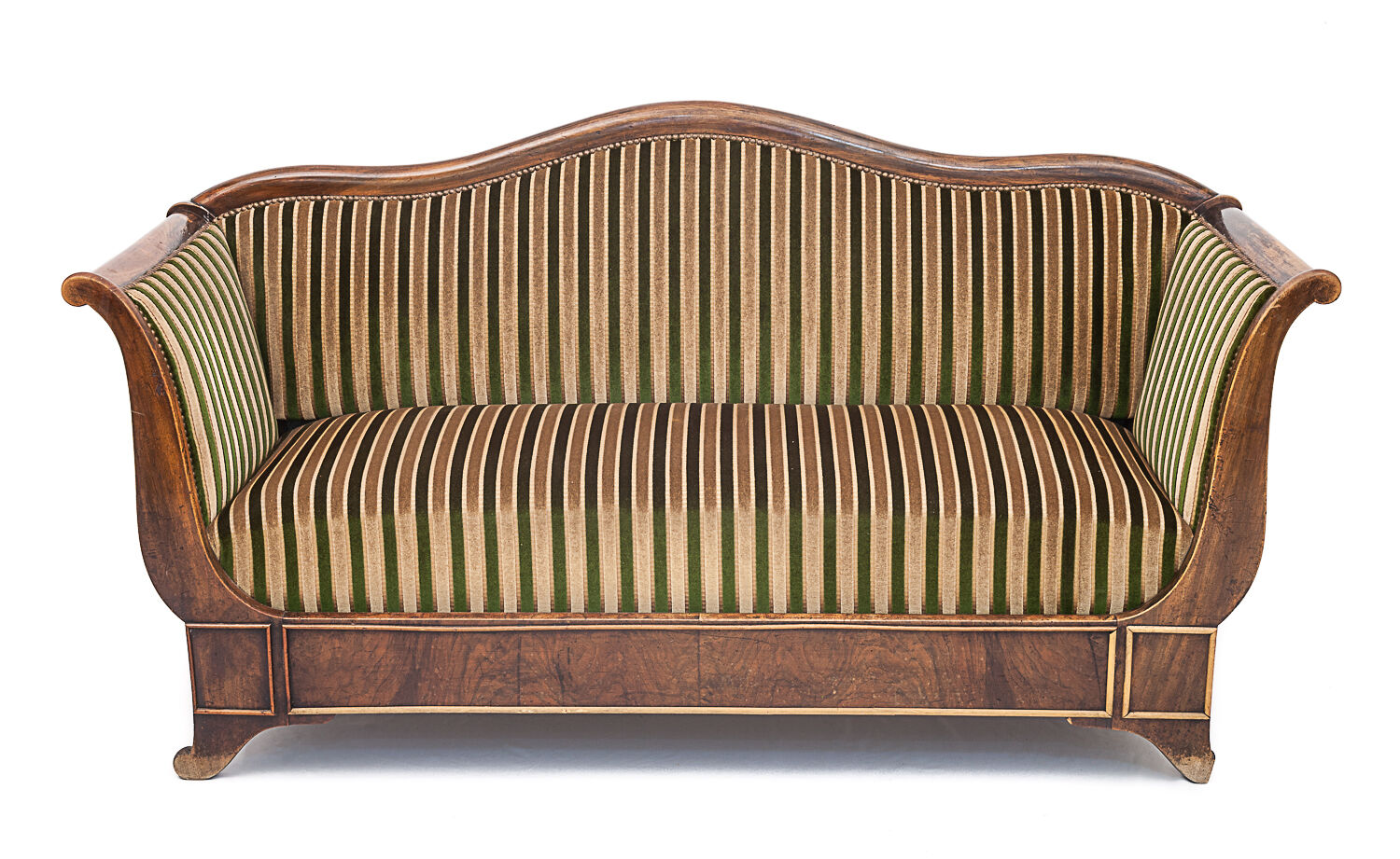 Vintage Récamier sofa in velvet, 1920