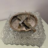 Vintage square molded glass ceiling light