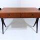 Vintage teak desk with black scissor legs 1960's
