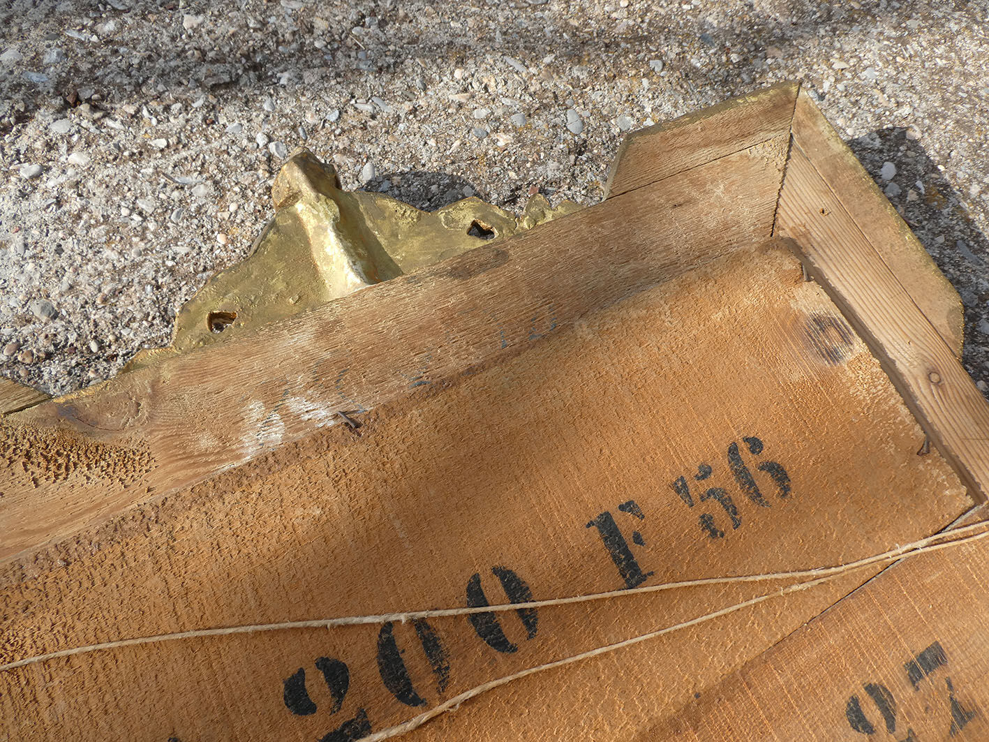 Old stucco and gilded wood mirror 50x65cm