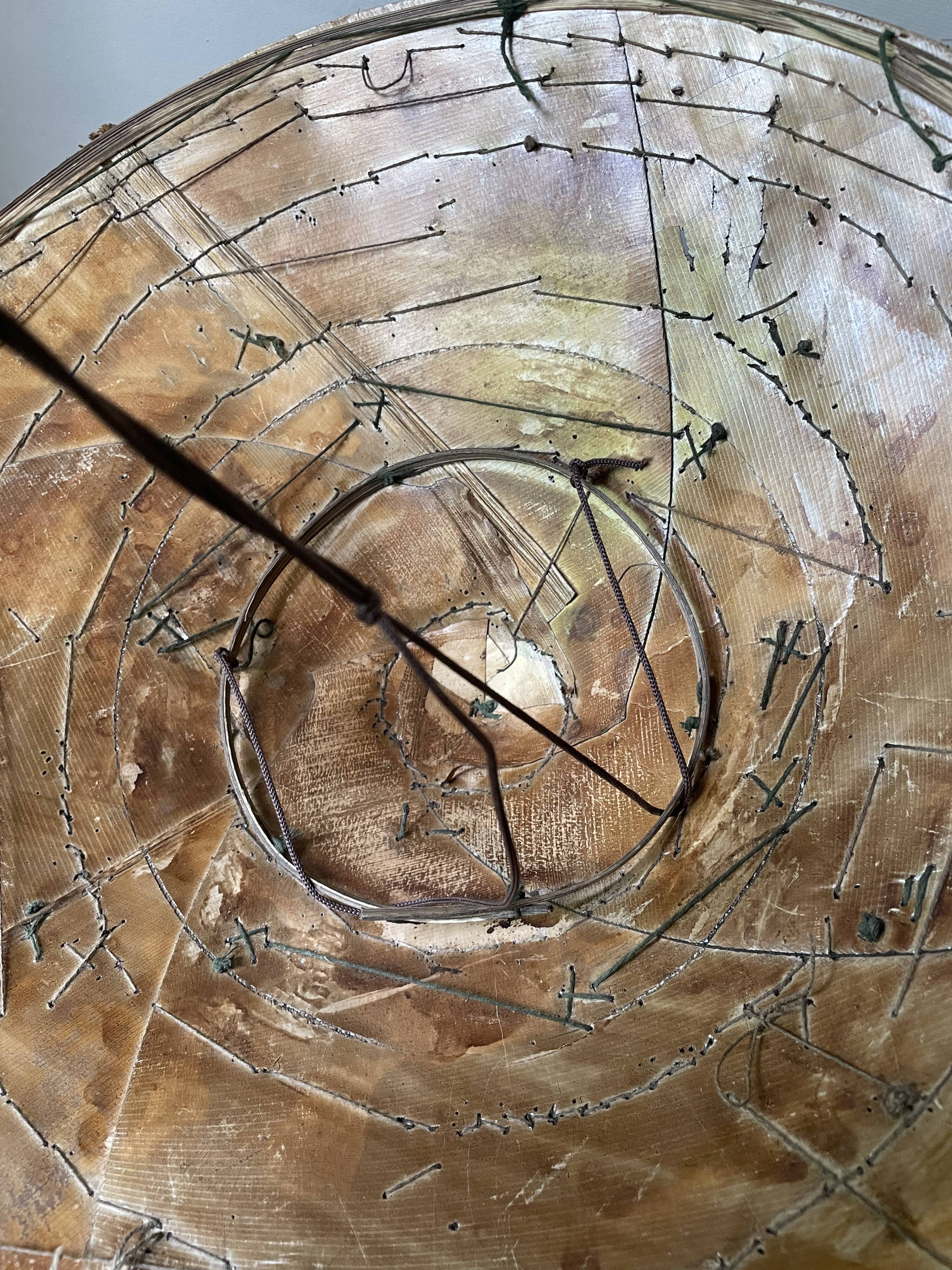 Asian straw and rattan hat