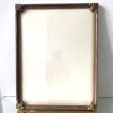 Vintage metal picture frame 26.5 x 24.5 cm convex glass