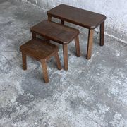 Nest of oak tables – set of 3