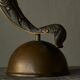 Sculptural table lamp in brass and opaline glass, early 20th century.
