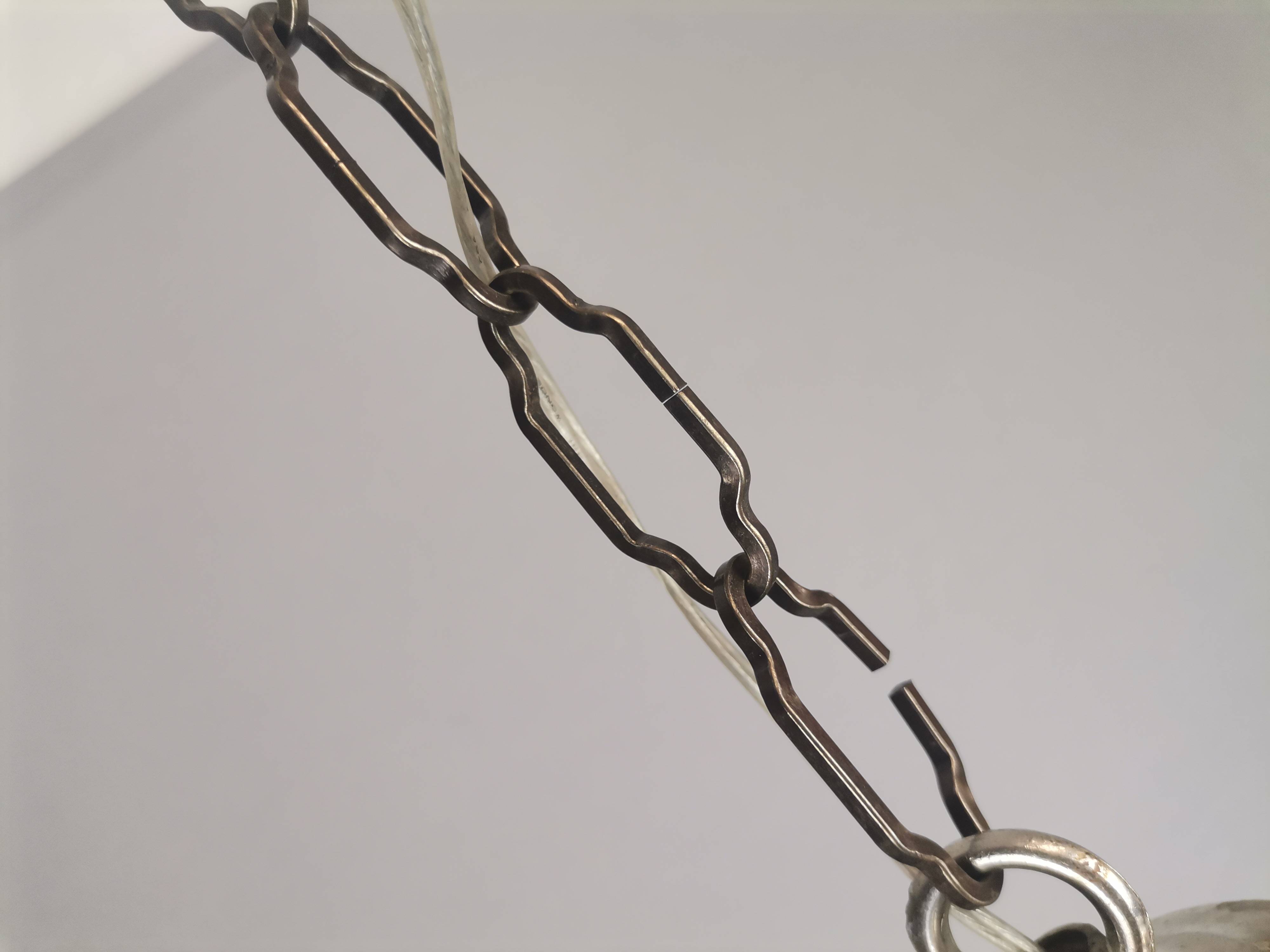 Green glass farmhouse hanging lamp