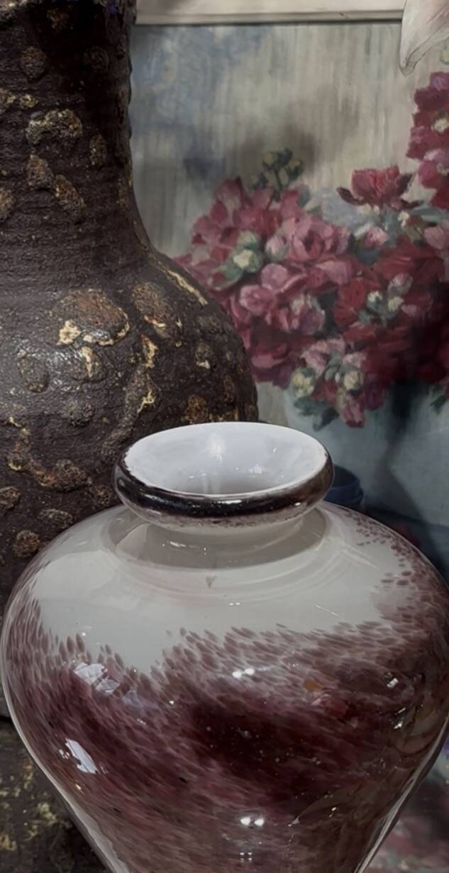 Blown glass round vase, signed Jean-Claude Novaro.
