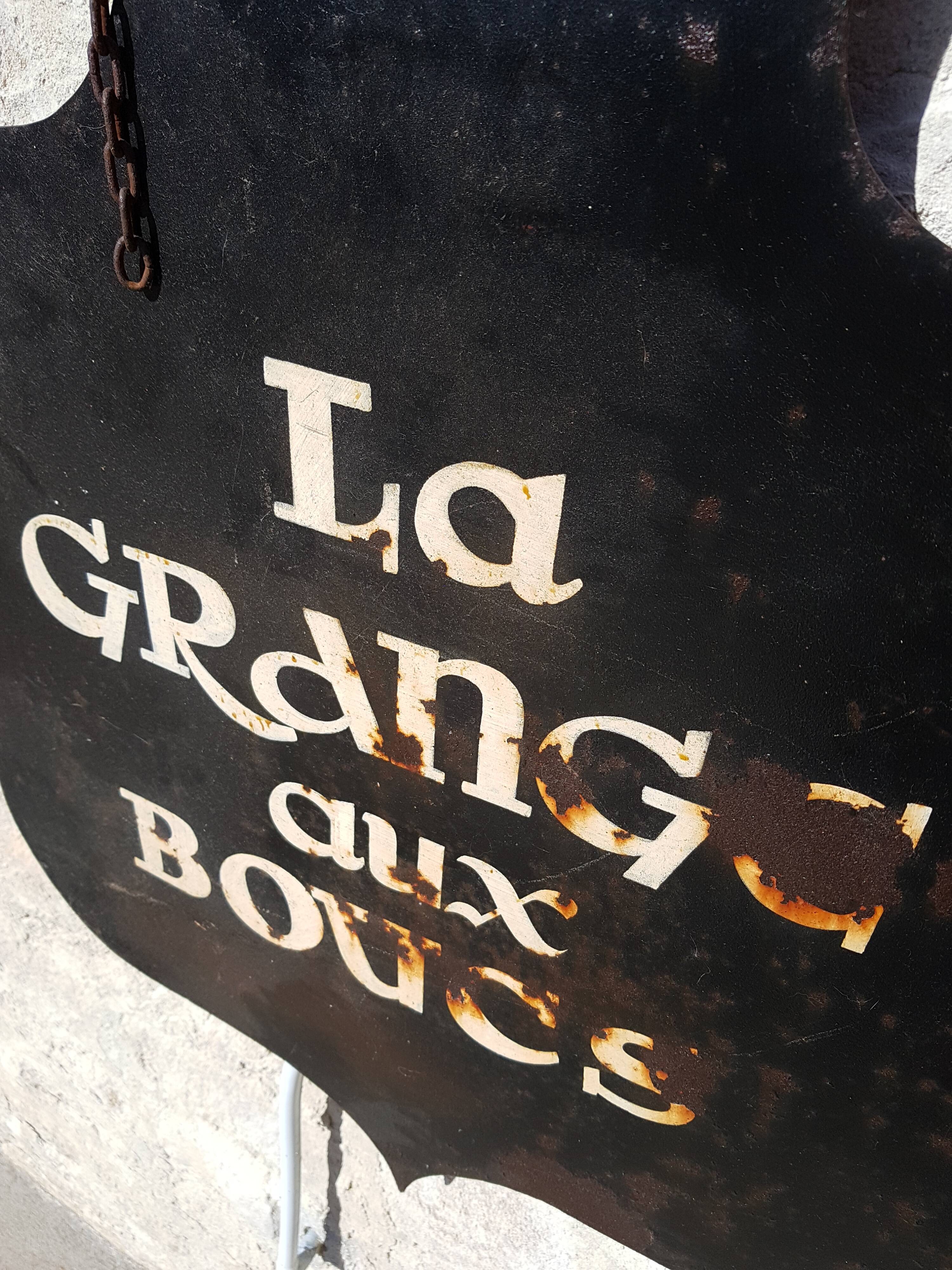 Ancienne enseigne blason la grange aux boucs