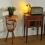 Rattan worker pedestal table from the 1950s