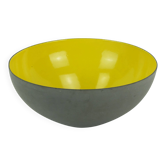 Vintage danish krenit bowl herbert krenchel yellow enamel torben orskov 50s