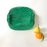 green ceramic tray with bamboo effect from the 1950s
