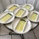 Set of 6 asparagus plates in salins slurry model Auxonne old