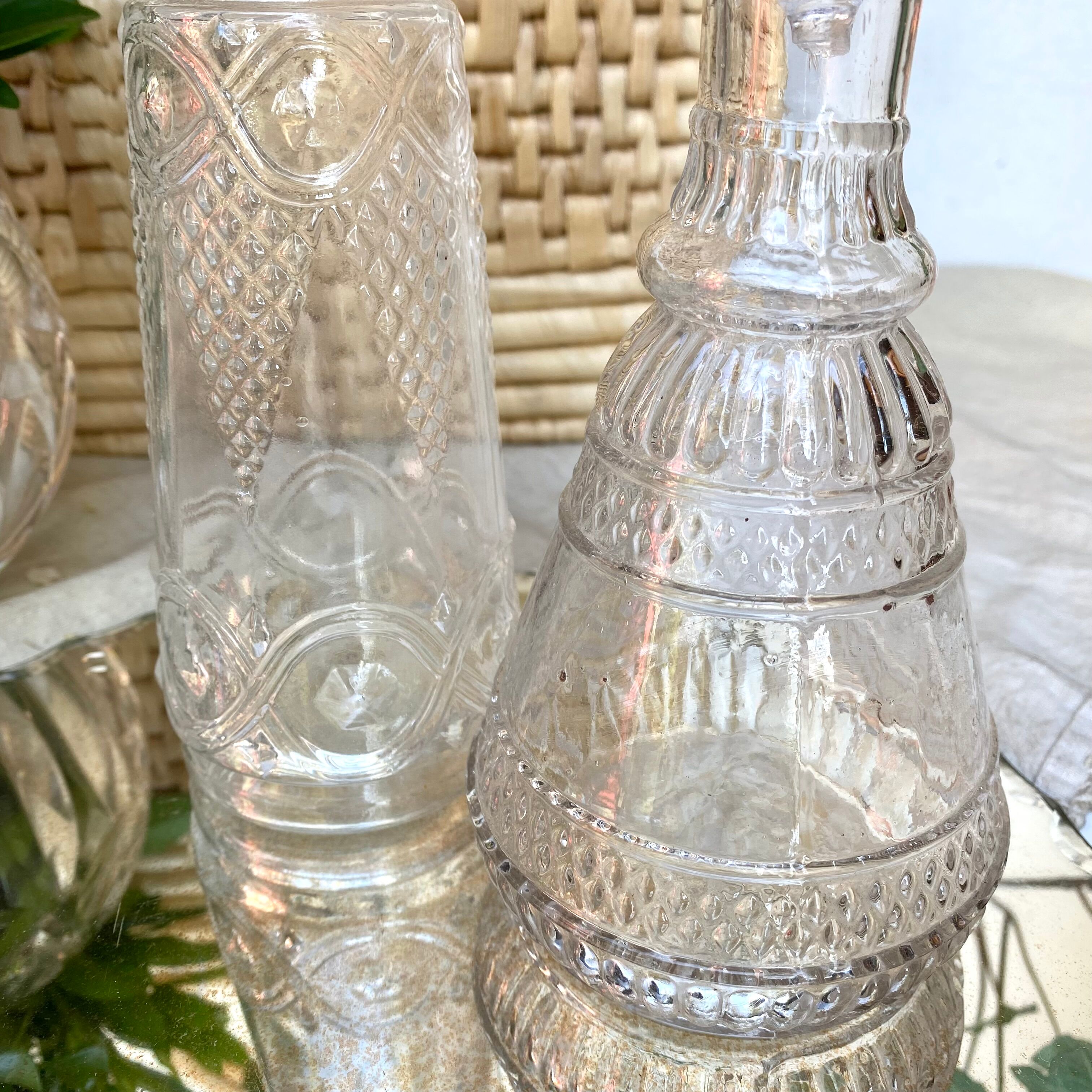 Antique glass carafes