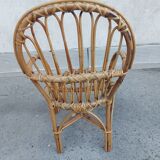 Vintage rattan children's armchair