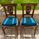 Paire de chaises artisanales xix’ en noyer et paillage
