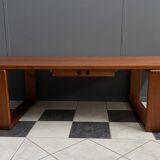Large Teak coffee table with serving tray 1970s EMC Mobler Denmark