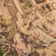Grande tenture murale style aubusson scène musicale