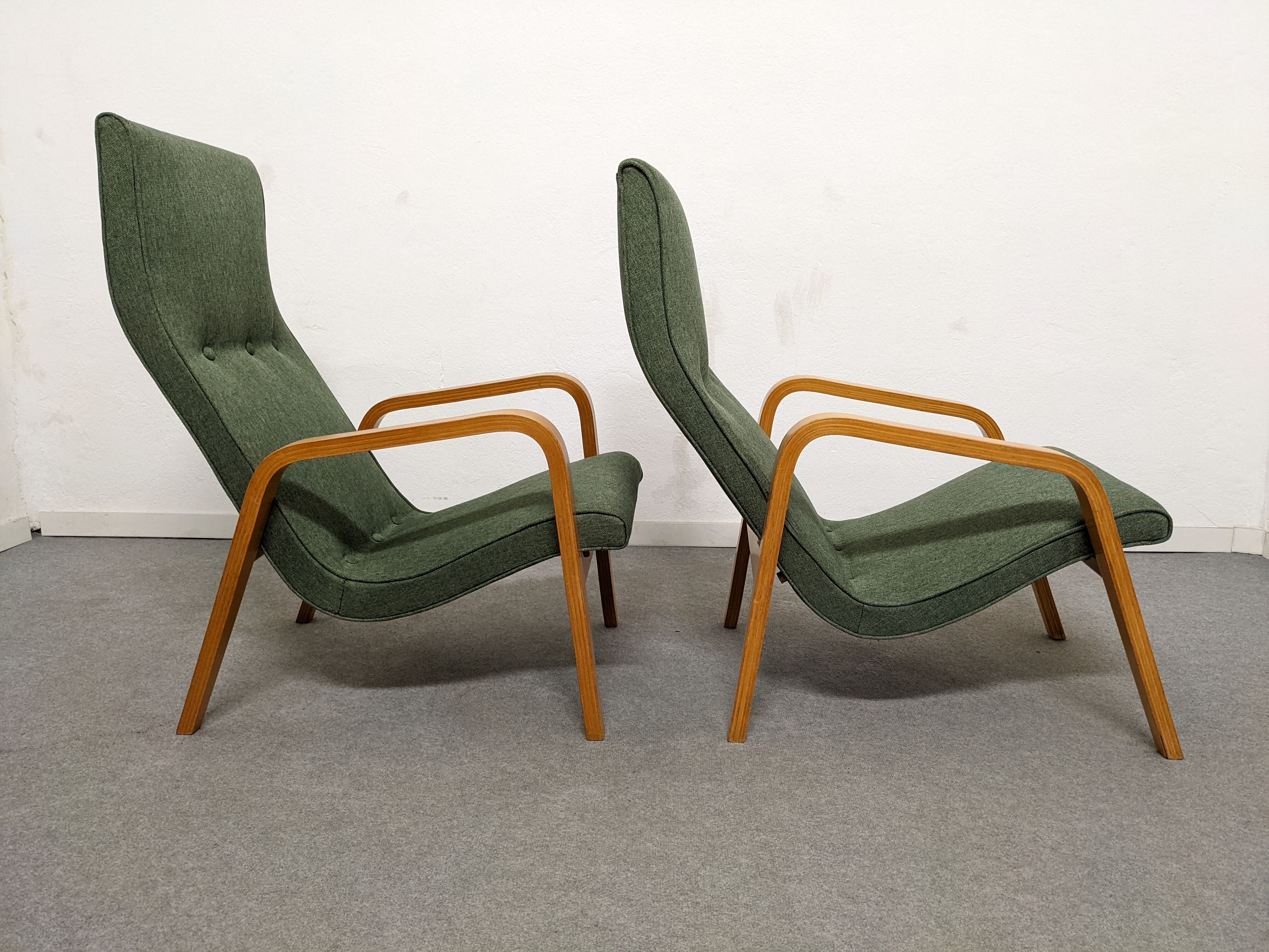 Paire de fauteuils en bois courbé des années 50/60