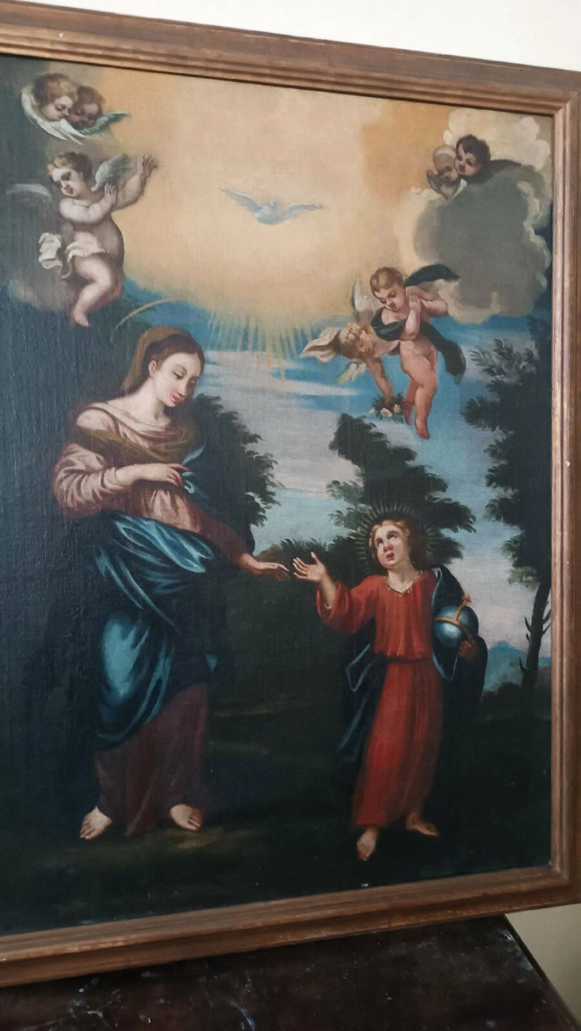 Old oil painting on canvas, 18th century