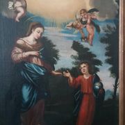 Old oil painting on canvas, 18th century