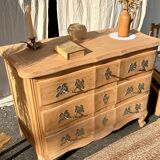 Louis XV chest of drawers in raw wood