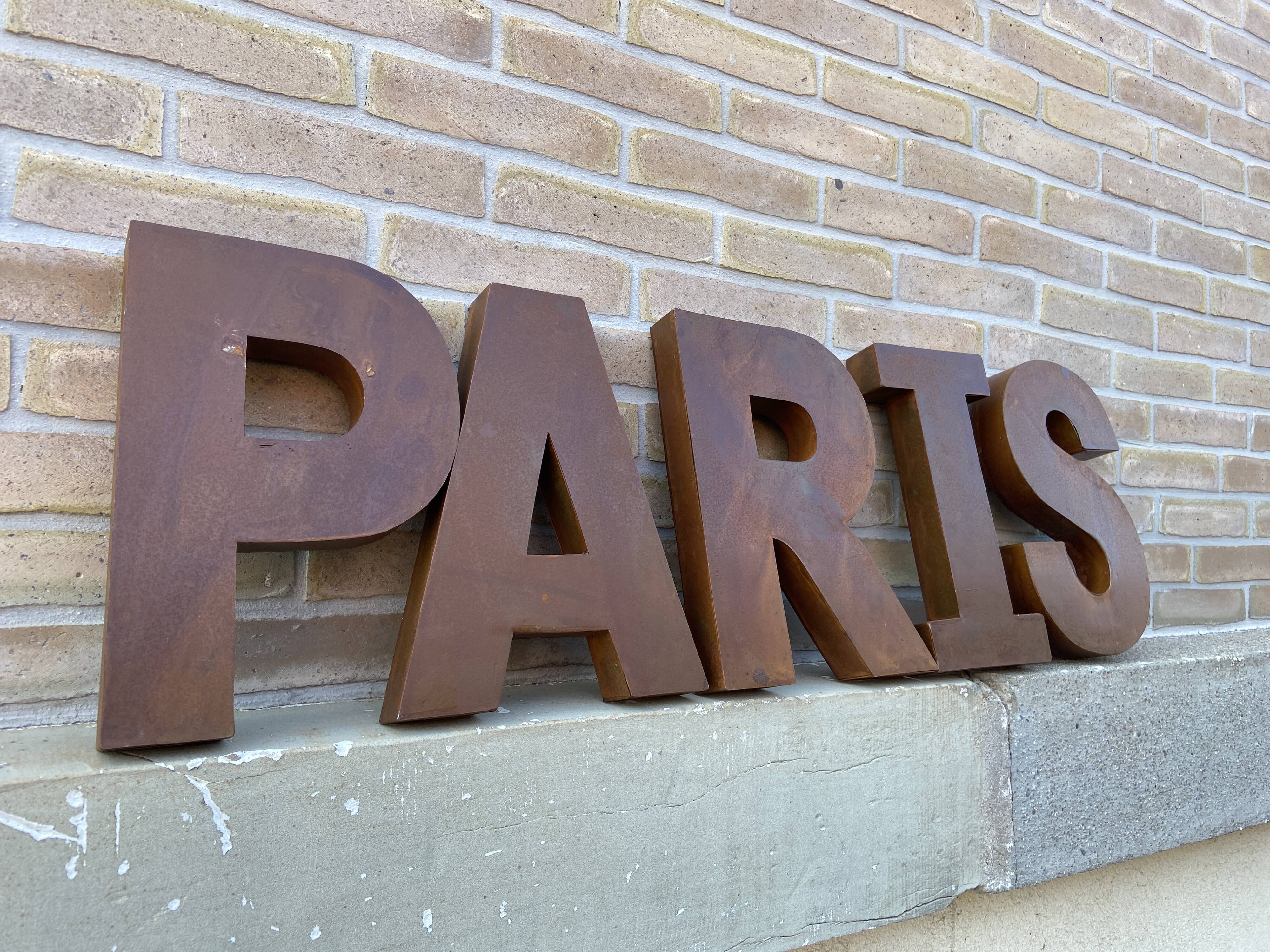 Sign letters paris vintage metal