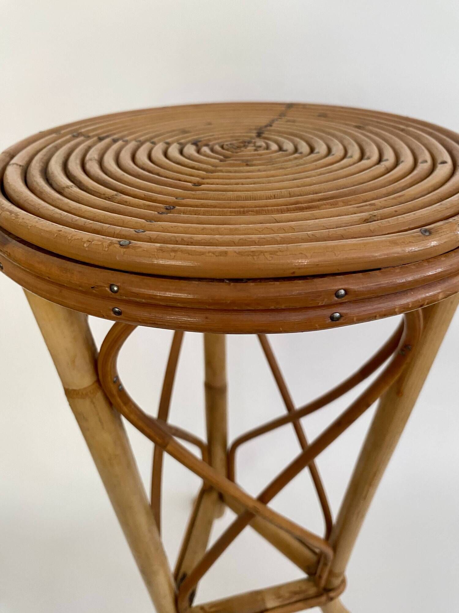 Rattan side table, 1960s