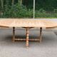 Round extendable farmhouse dining table, stripped, Louis XIII style from the 1960s.