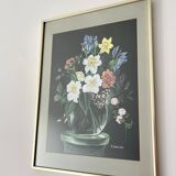 Vintage Still Life Painting of Flowers