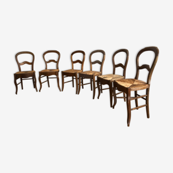 Lot of 6 chairs Louis Philippe