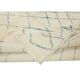Moroccan Tulu Rug in Beige and Teal Blue Colors, 100% Wool, Beni Ourain Carpet