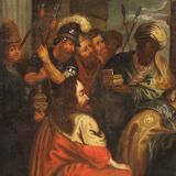 Tableau religieux Adoration des Mages du XVIIIe siècle