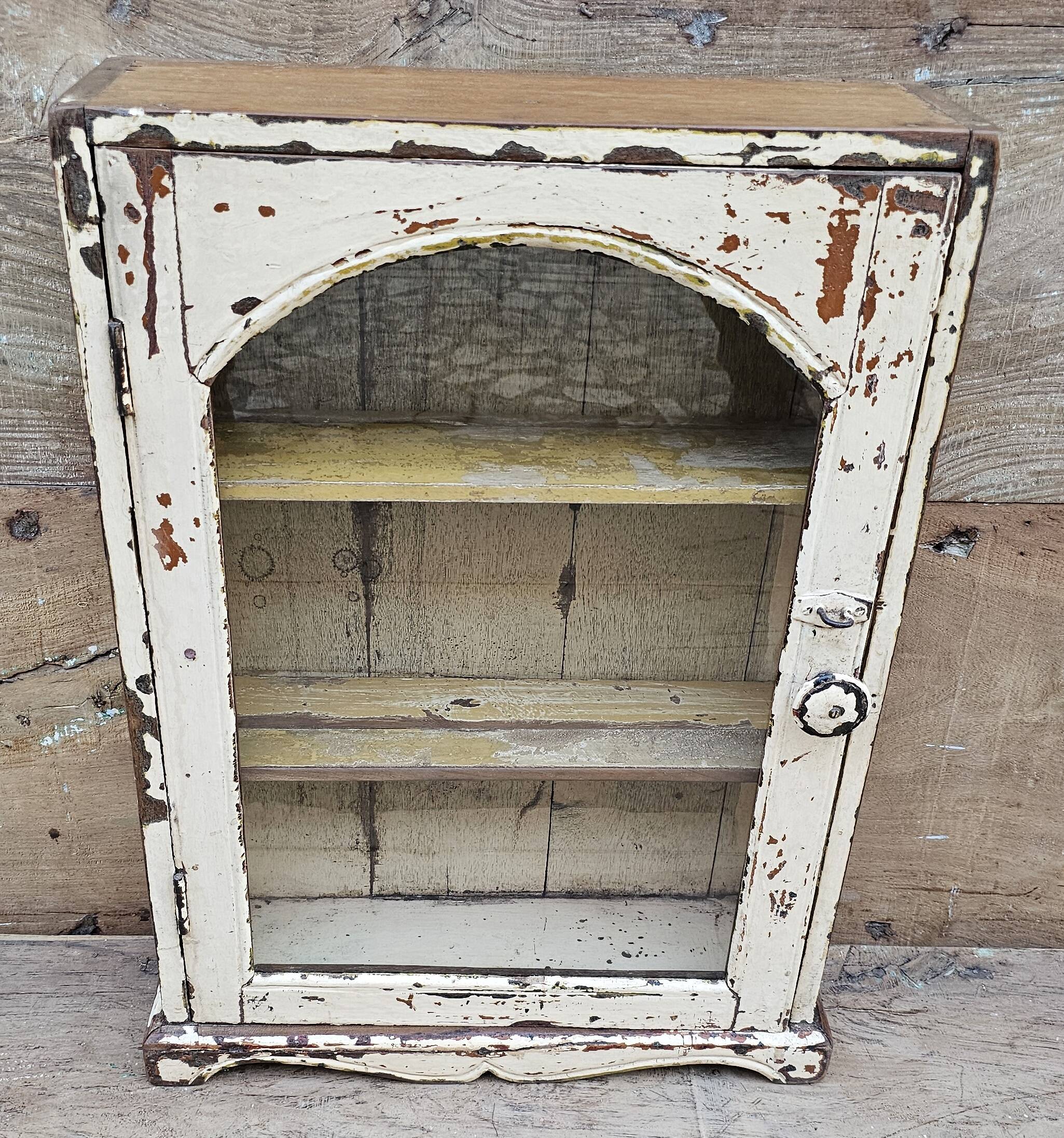Old Burmese teak wall display case