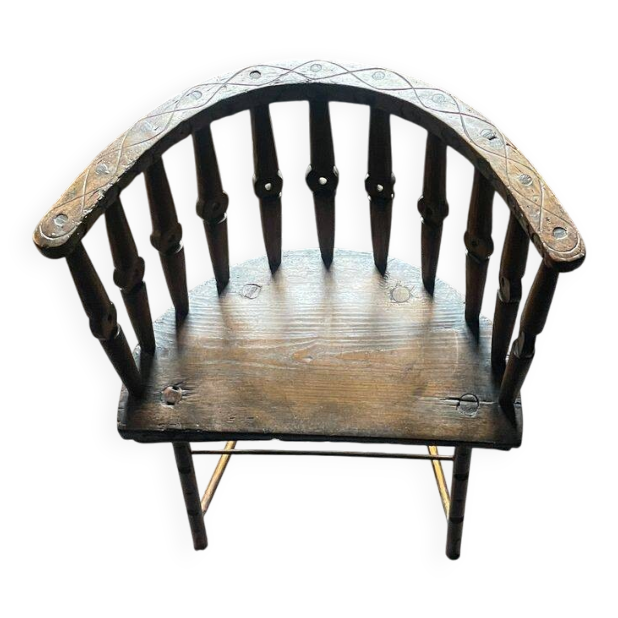 Circa Early 19th Century Century Welsh Vernacular Stick Back Hedge Chair
