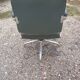 Pullman Armchair in Chrome Metal and Green Leatherette