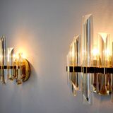 Pair of Venini glass wall lamps, Italy, 1970