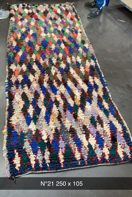 Berber rug Boucherouite, unique handcrafted piece