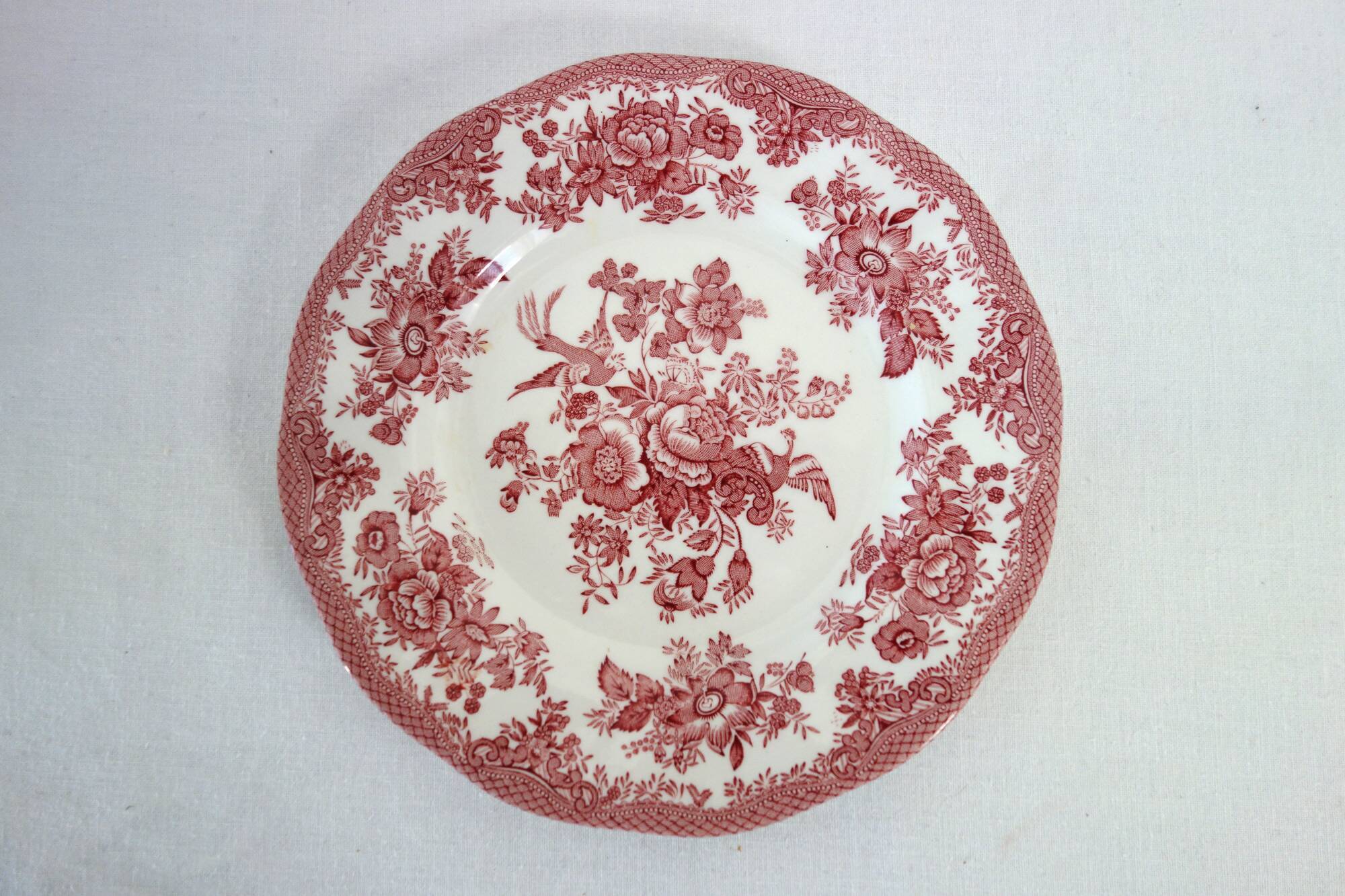 Wedgwood English dessert service iron earth pink floral