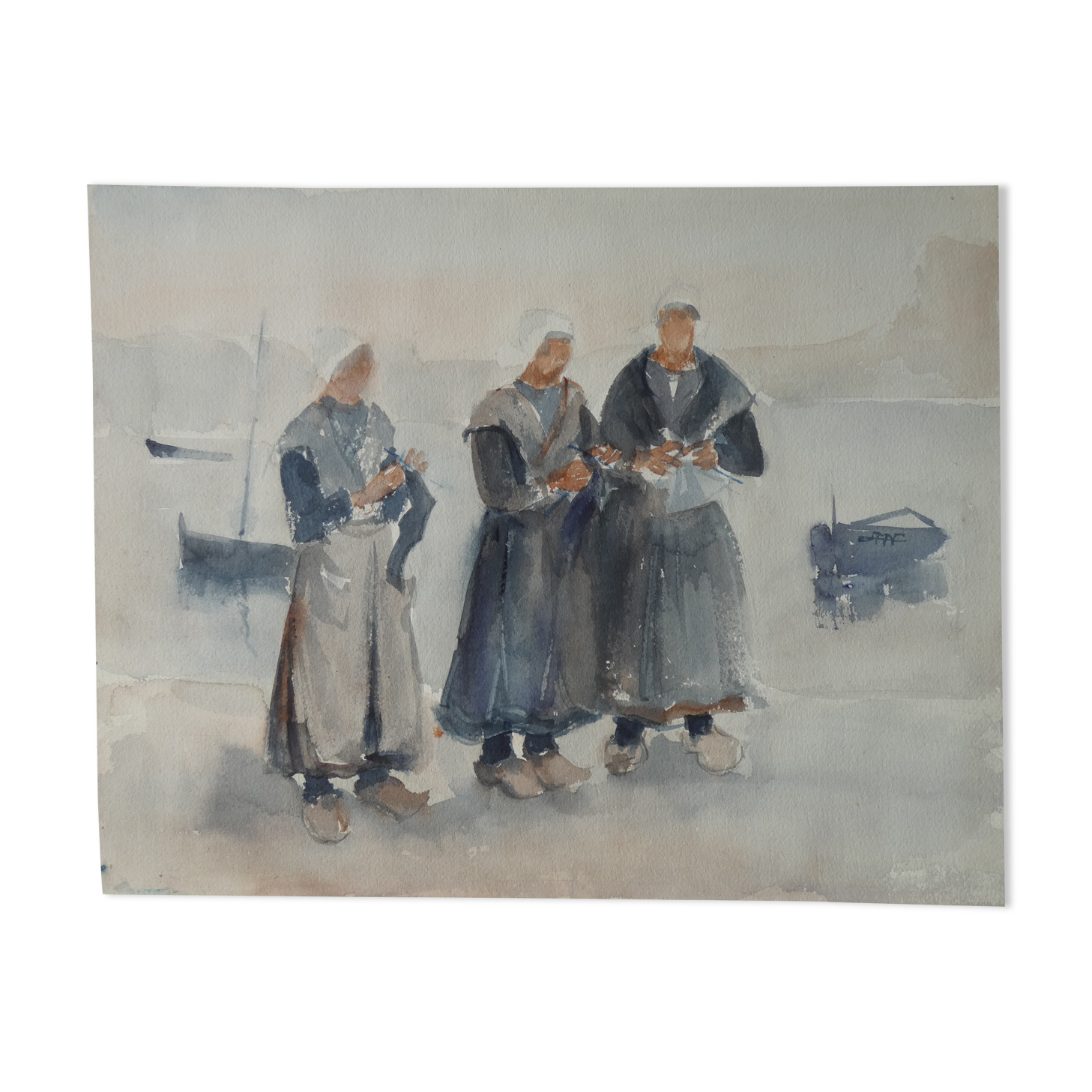 Watercolor "The Breton Women"