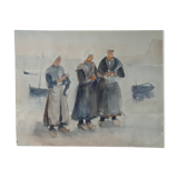 Watercolor "The Breton Women"