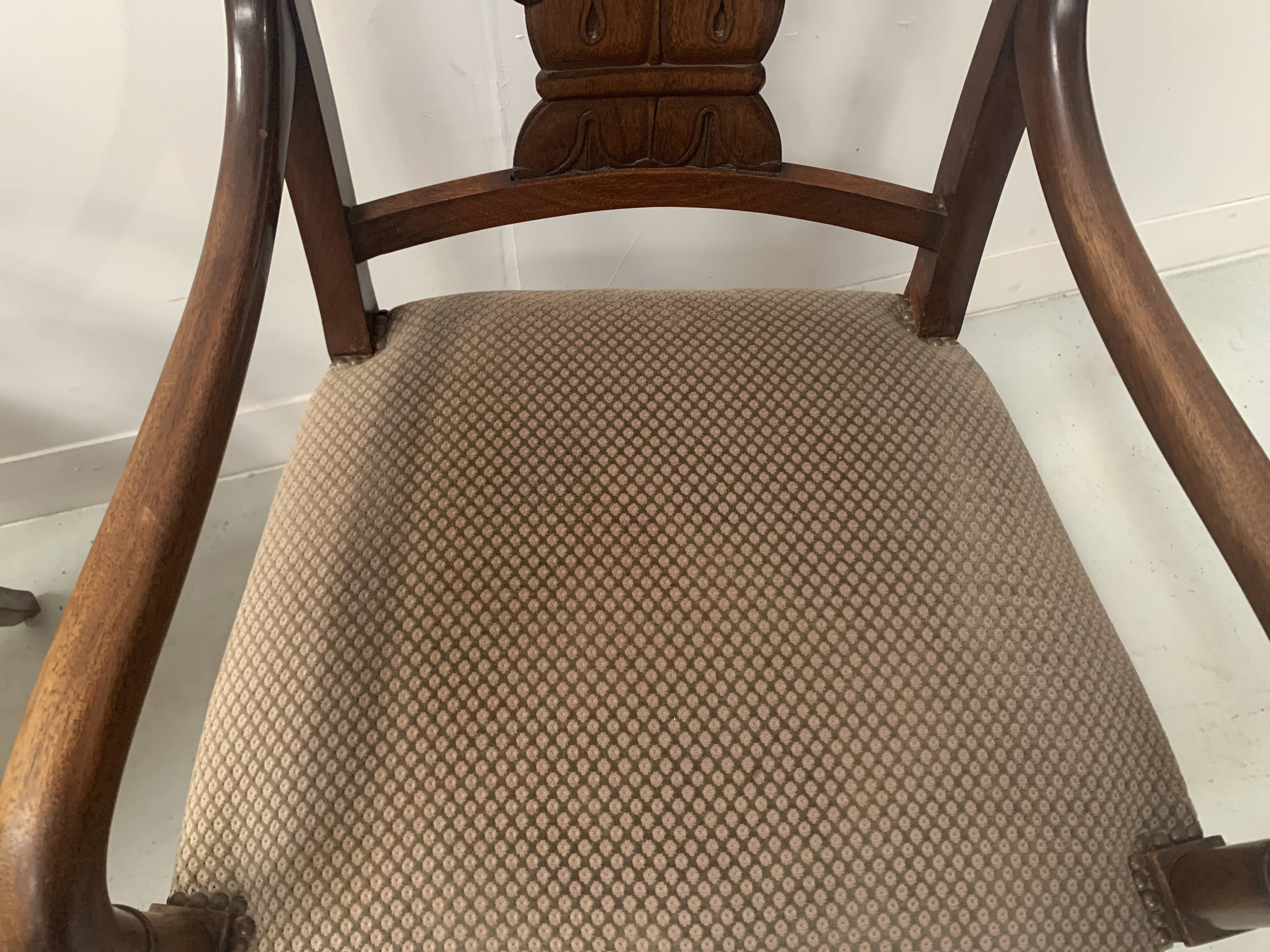 Pair of 19th century mahogany armchairs