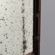 Antique tramp art folk art distressed mirror, Belgium ca 1900s