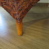 Two-seater banquette in woven rattan, wood and bamboo, 1980s.