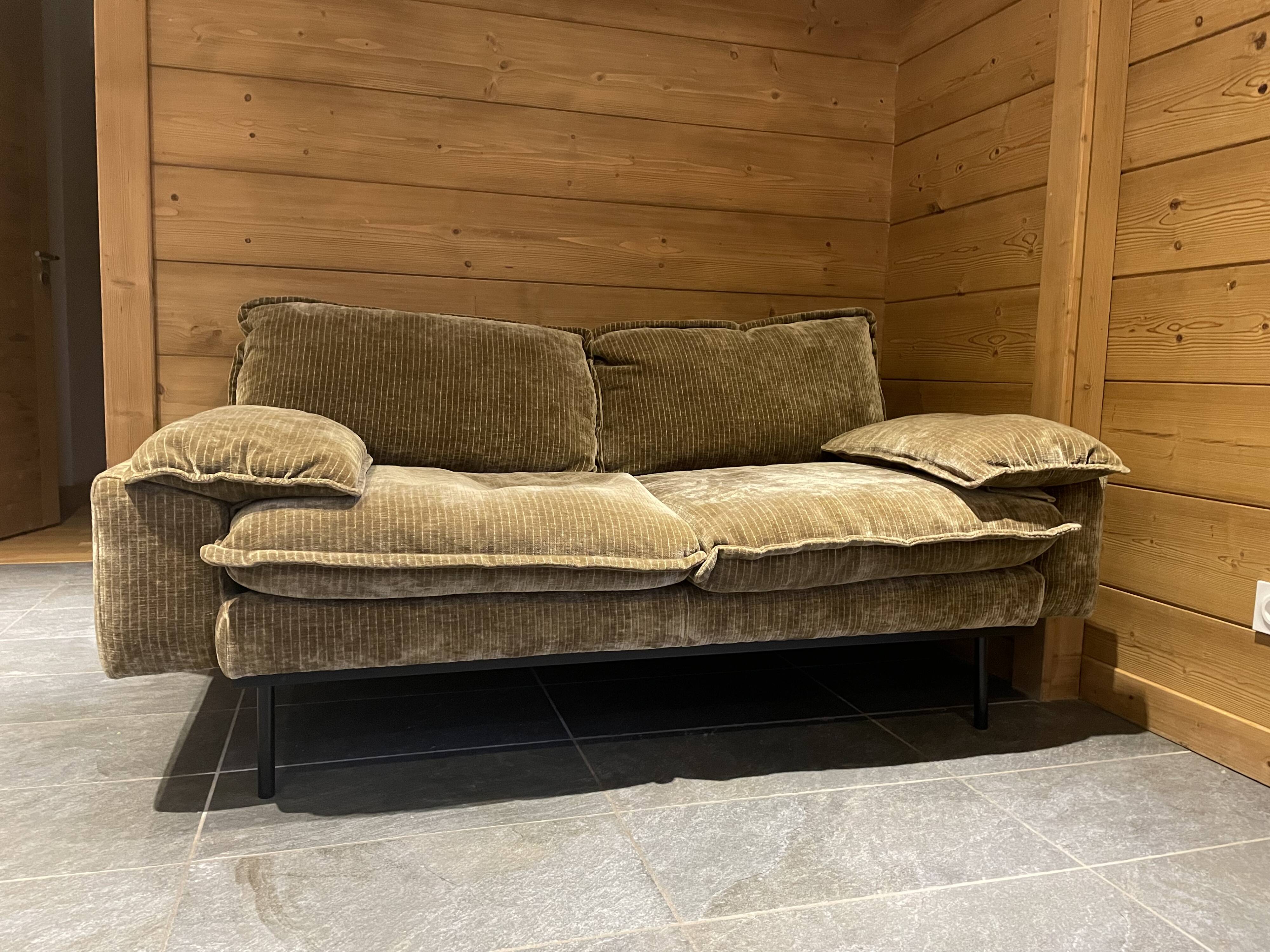HKliving 2-seater corduroy sofa