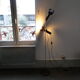 Lampadaire space age marron à 2 spots