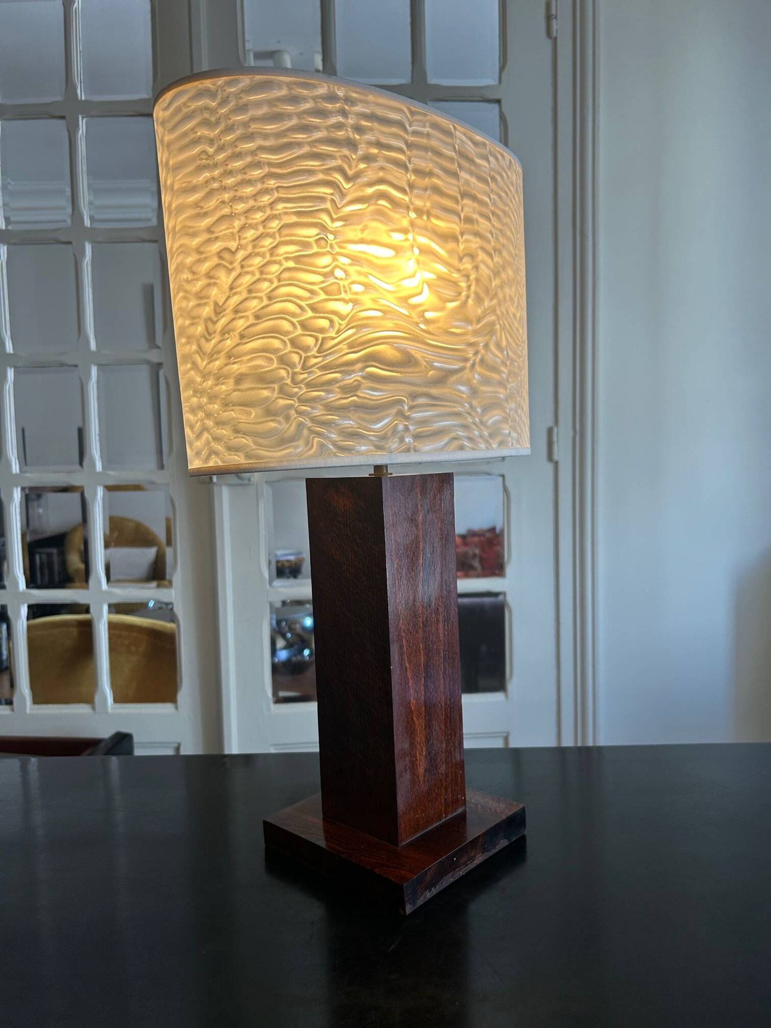 70s wooden lamp