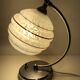 Lampe de bureau ou de chevet orientable art déco en métal chromé et globe Clichy