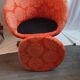 Seventies wheeled basket armchair
